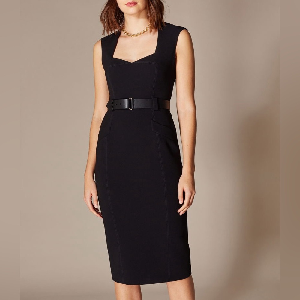 Karen Millen Forever Sleeveless Belted Midi Dress - Picture 2 of 7